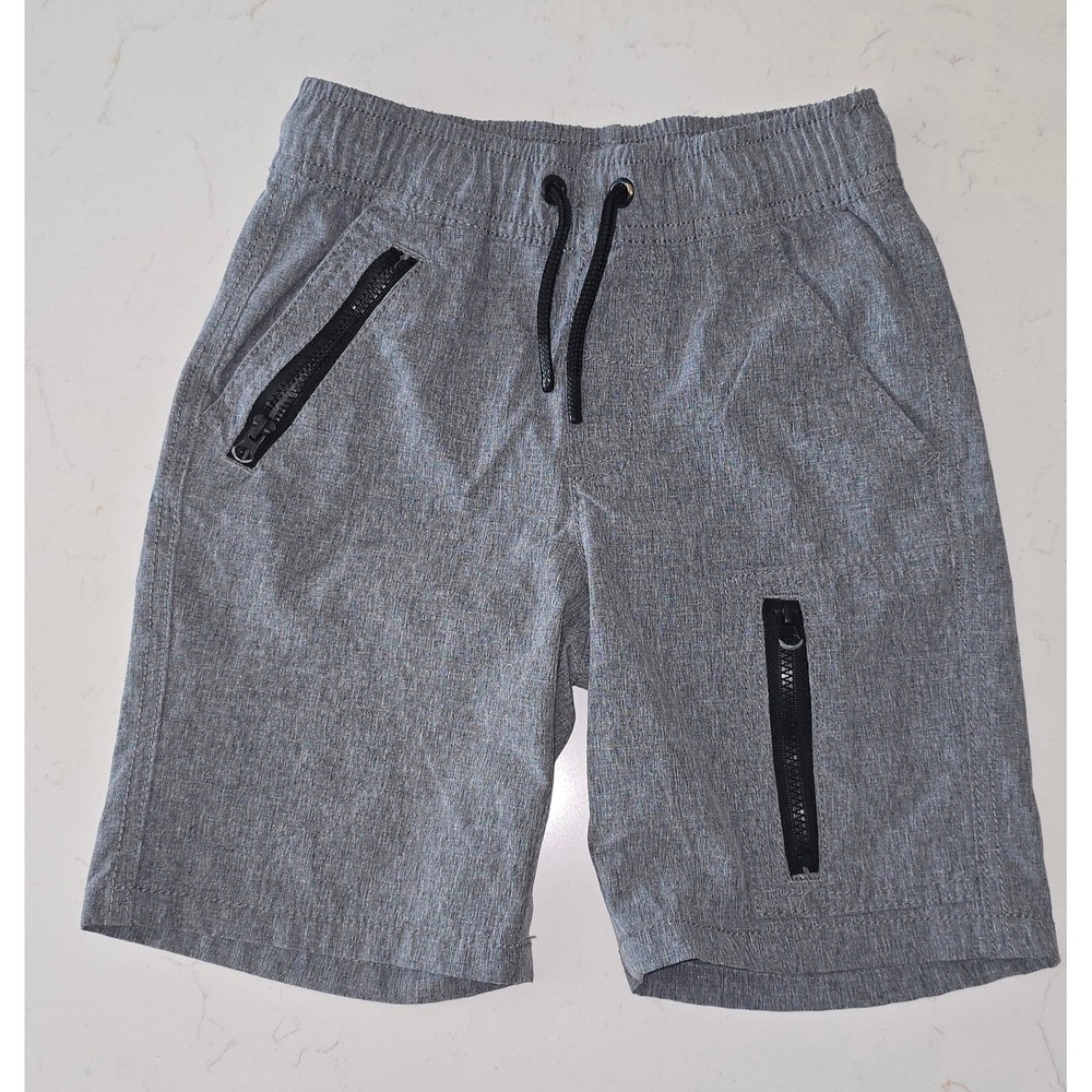 Cat & Jack Boys XS Grey Hybrid Shorts Elastic Waist Zipper Pockets Active